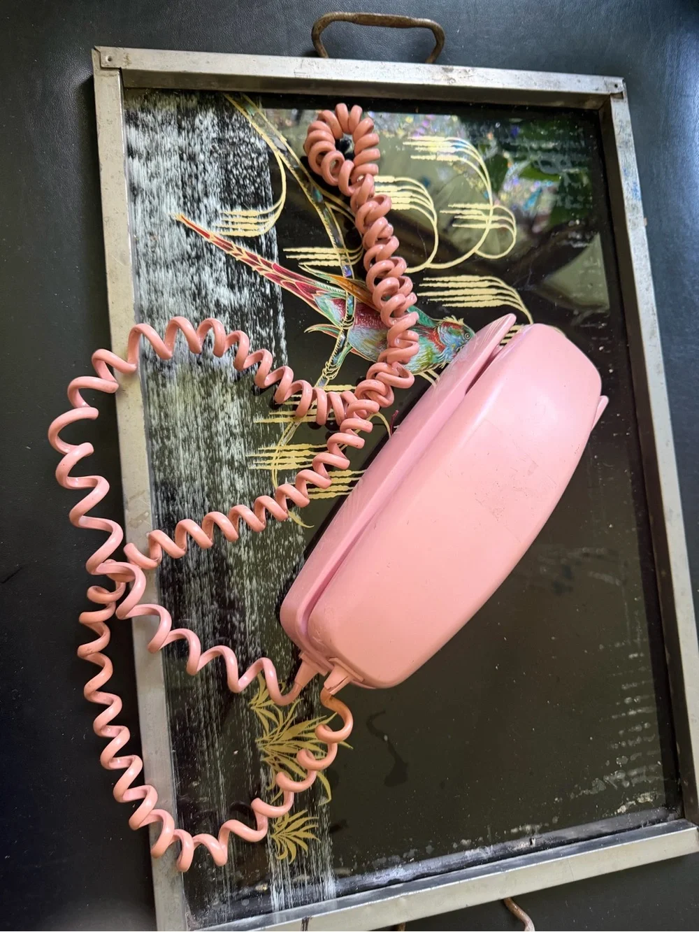 Vintage 1983 Peach Pink Rotary Trimline Telephone Bell System Western Electric